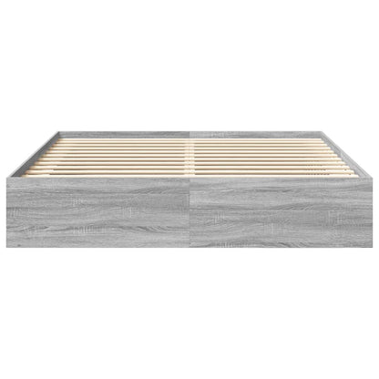 Bed Frame without Mattress Grey Sonoma 200x200 cm