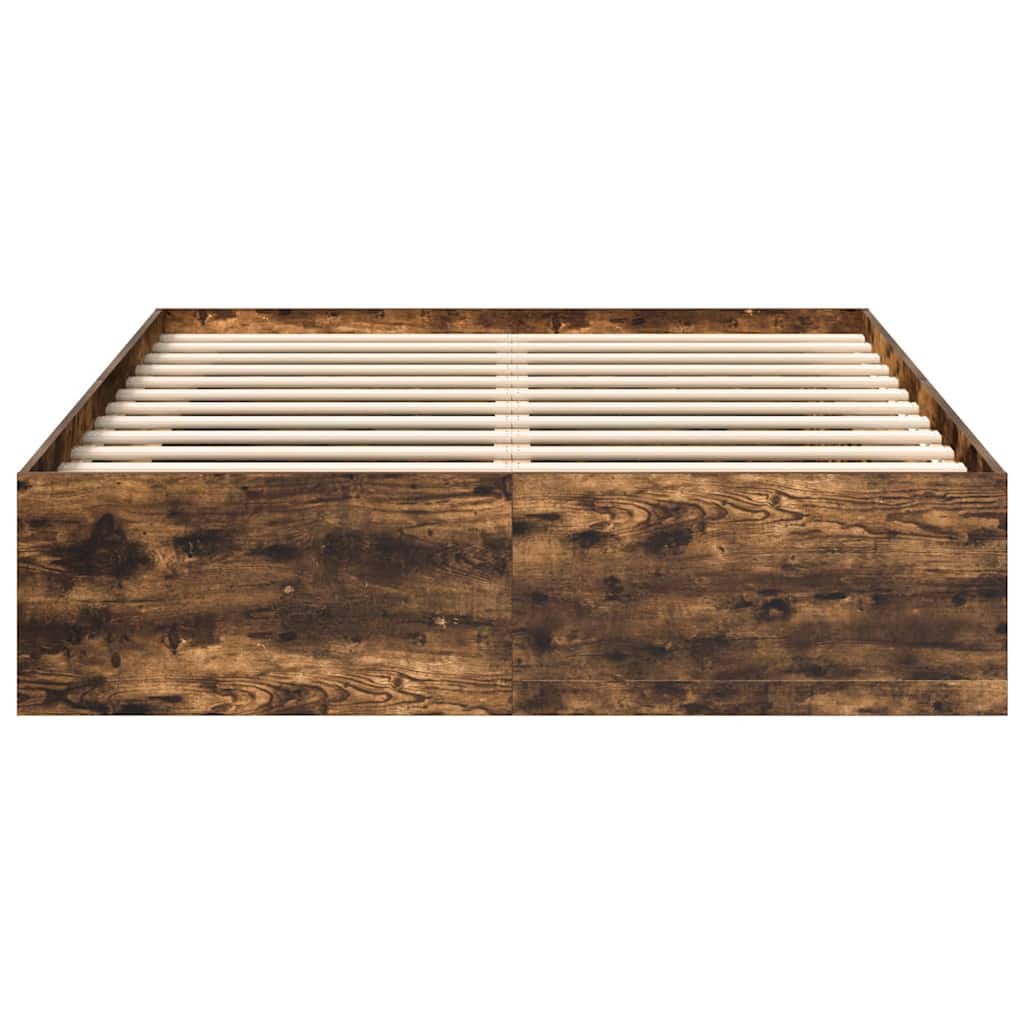 Bed Frame without Mattress Smoked Oak 120x190 cm Small Double Small Double