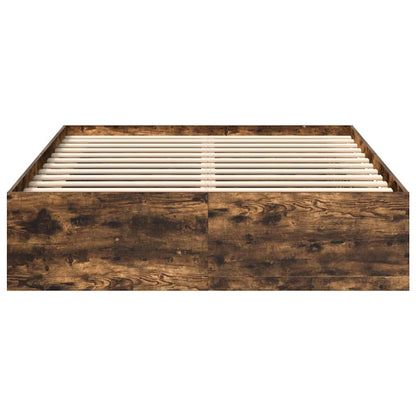 Bed Frame without Mattress Smoked Oak 120x190 cm Small Double Small Double