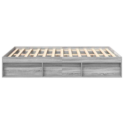 Bed Frame without Mattress Grey Sonoma 120x190 cm Small Double Small Double