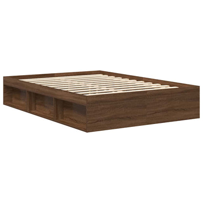 Bed Frame without Mattress Brown Oak 120x190 cm Small Double Small Double