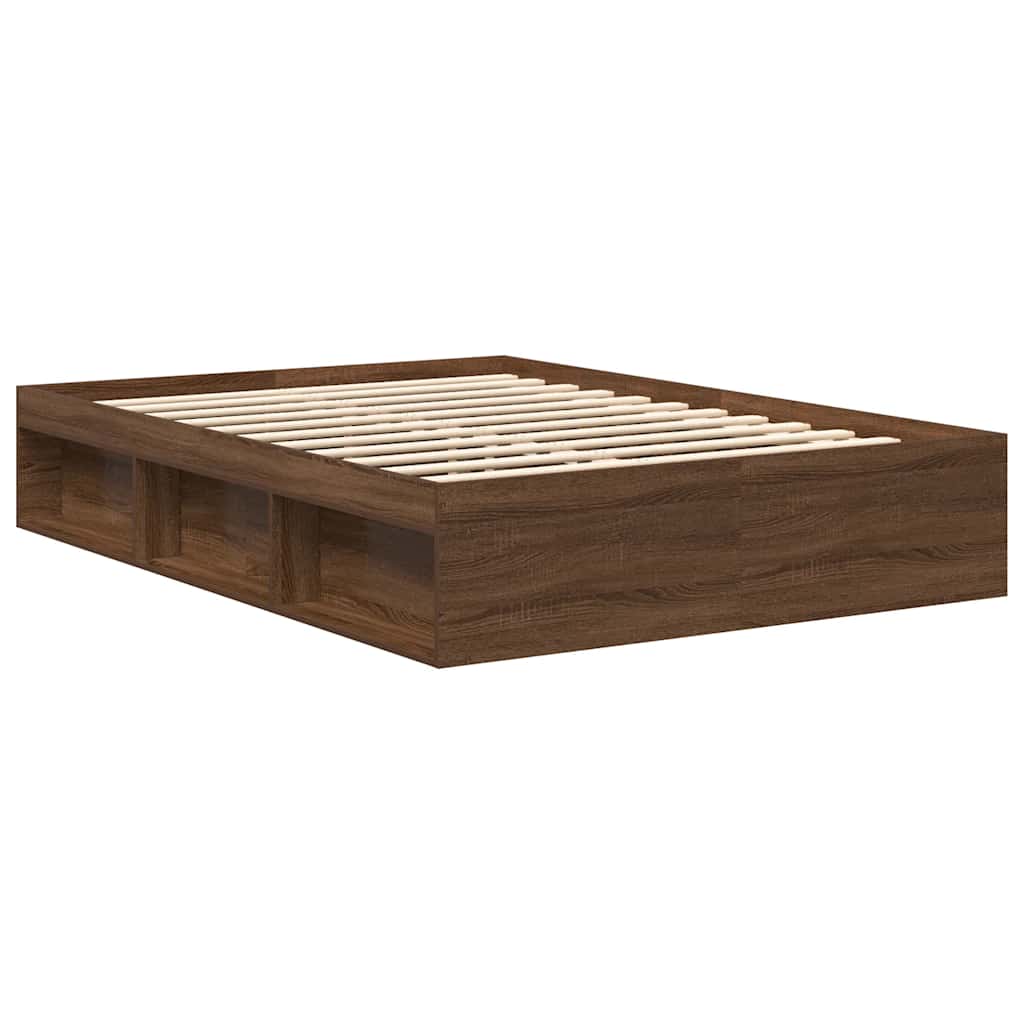 Bed Frame without Mattress Brown Oak 120x190 cm Small Double Small Double