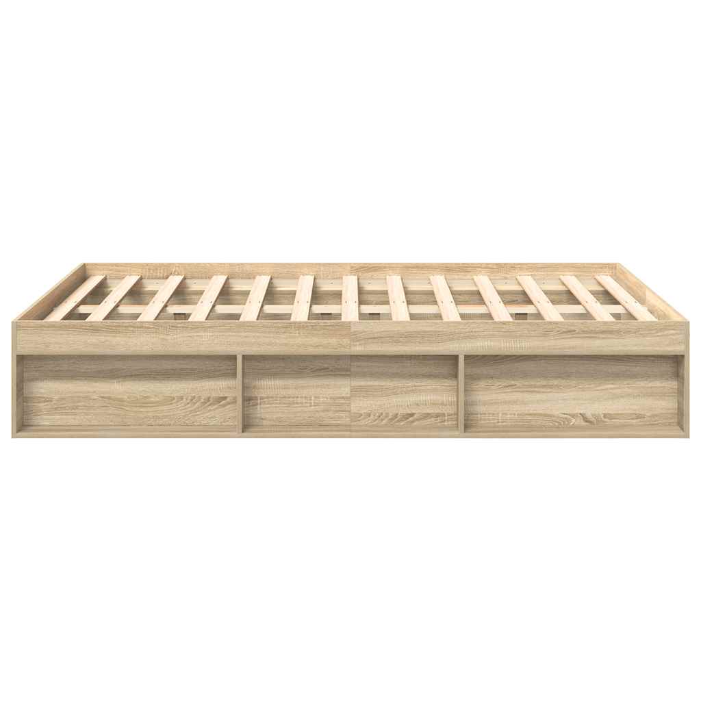 Bed Frame without Mattress Sonoma Oak 140x190 cm