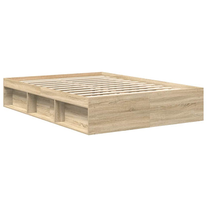 Bed Frame without Mattress Sonoma Oak 140x190 cm