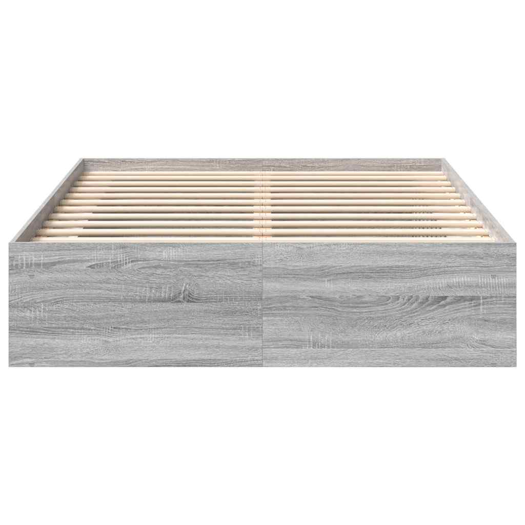 Bed Frame without Mattress Grey Sonoma 140x190 cm