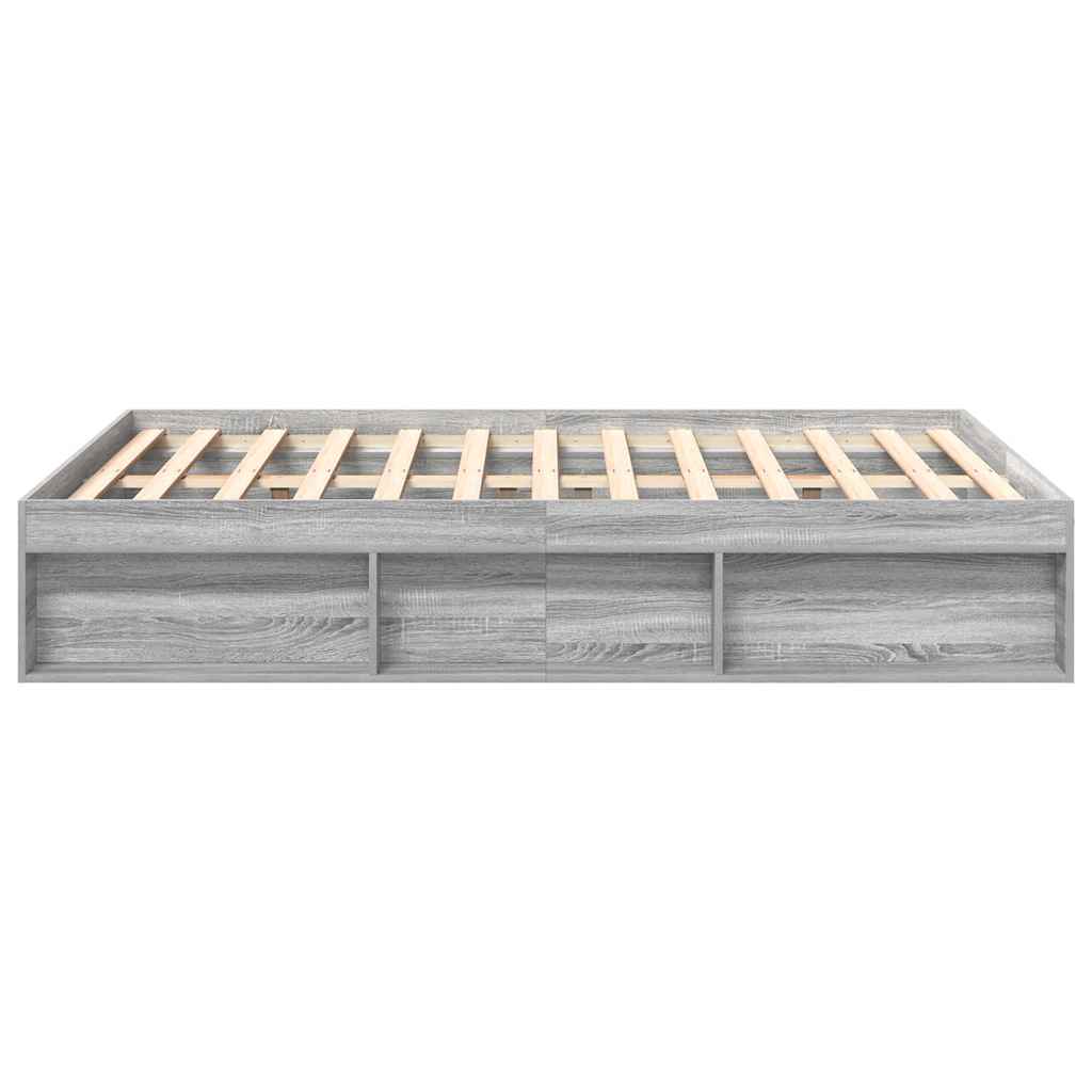 Bed Frame without Mattress Grey Sonoma 140x190 cm
