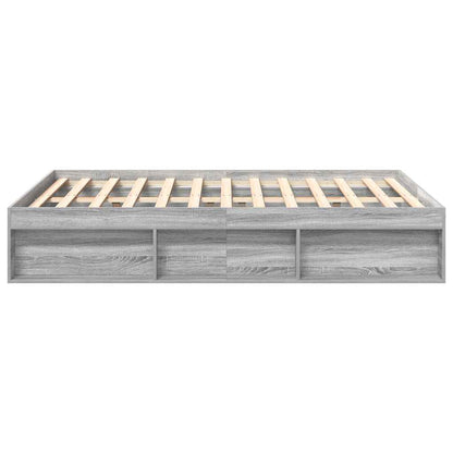 Bed Frame without Mattress Grey Sonoma 140x190 cm