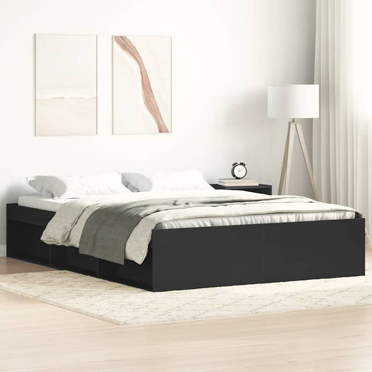 Bed Frame without Mattress Black 135x190 cm Double Double