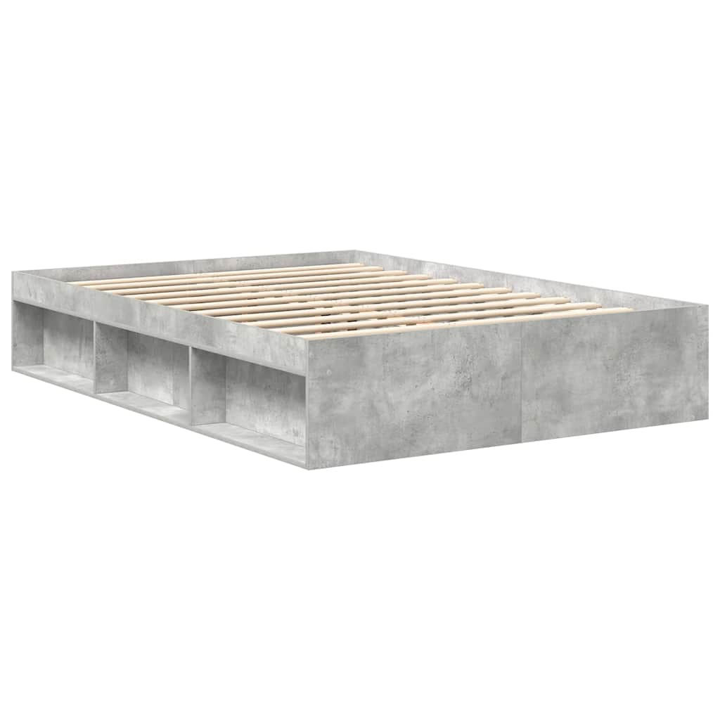Bed Frame without Mattress Concrete Grey 135x190 cm Double Double