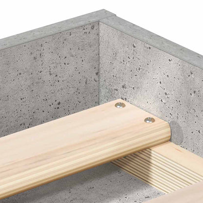 Bed Frame without Mattress Concrete Grey 135x190 cm Double Double