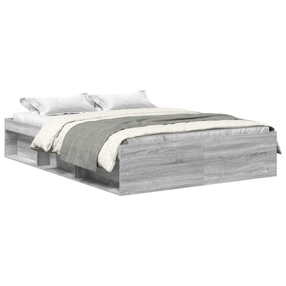 Bed Frame without Mattress Grey Sonoma 135x190 cm Double Double