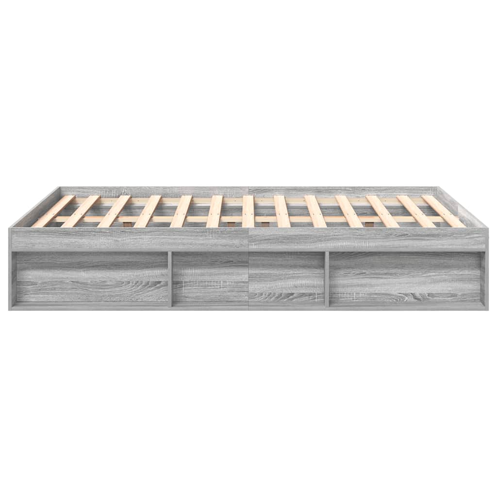Bed Frame without Mattress Grey Sonoma 135x190 cm Double Double
