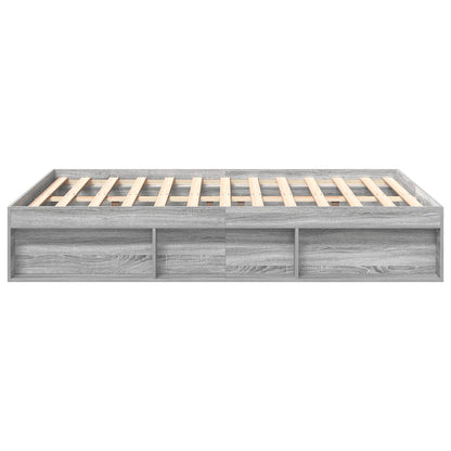 Bed Frame without Mattress Grey Sonoma 135x190 cm Double Double