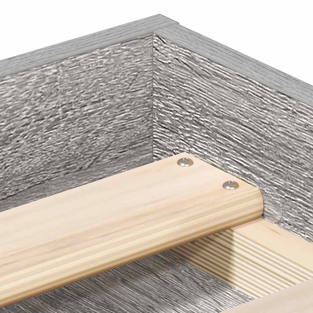 Bed Frame without Mattress Grey Sonoma 135x190 cm Double Double