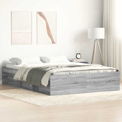 Bed Frame without Mattress Grey Sonoma 135x190 cm Double Double