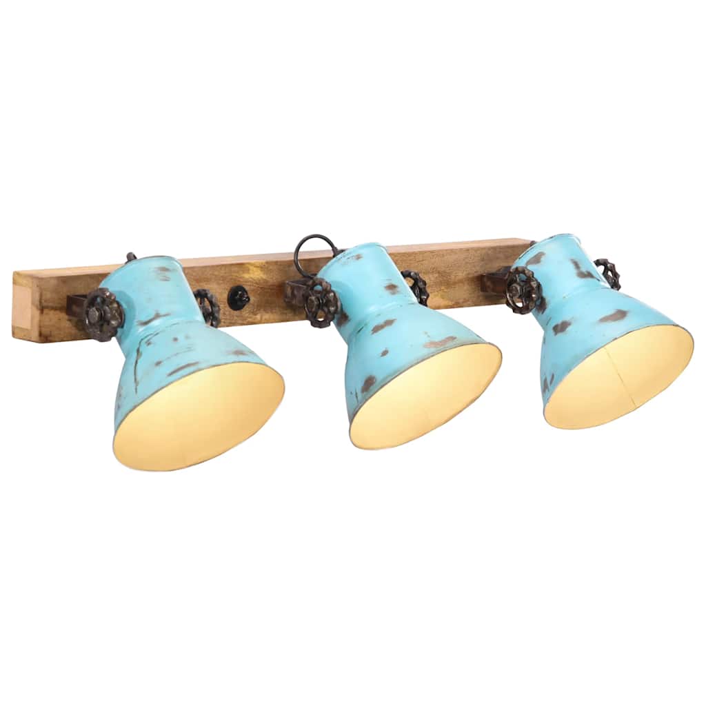 Wall Lamp 25 W Distressed Blue 65x25 cm E27