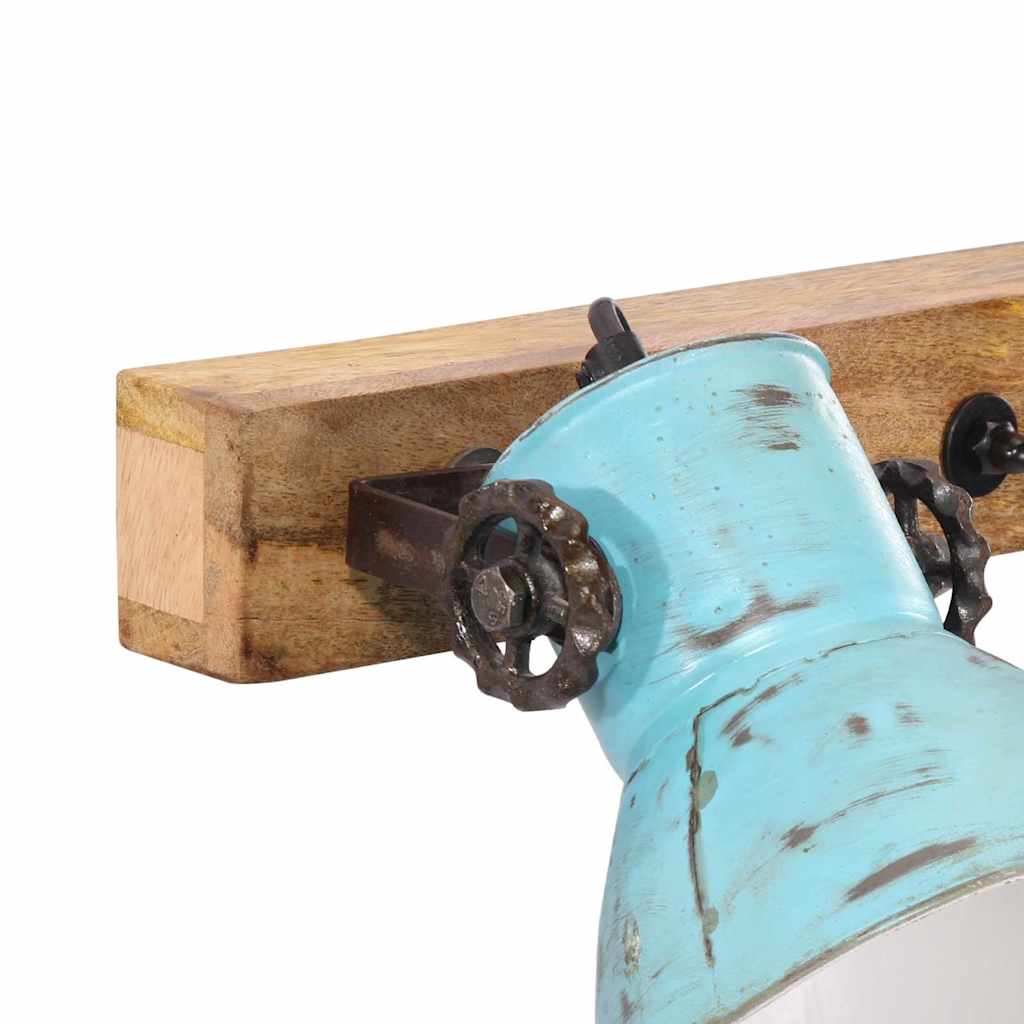 Wall Lamp 25 W Distressed Blue 65x25 cm E27