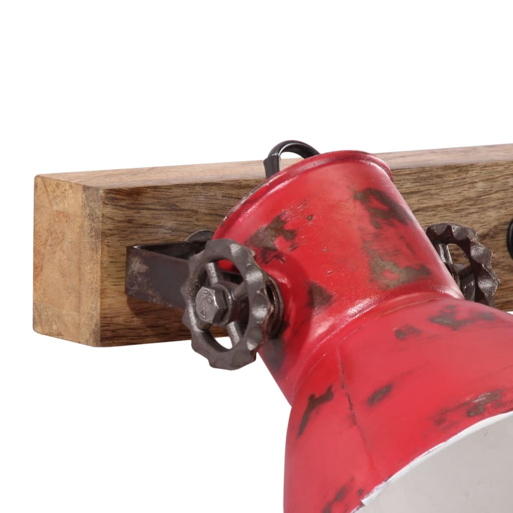 Wall Lamp 25 W Distressed Red 65x25 cm E27