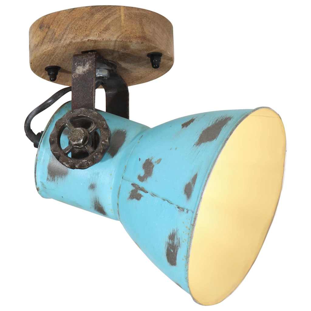 Wall Lamp 25 W Distressed Blue 11.5x11.5x25 cm E27