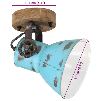 Wall Lamp 25 W Distressed Blue 11.5x11.5x25 cm E27