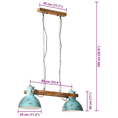 Hanging Lamp 25 W Distressed Blue 85x28x109 cm E27