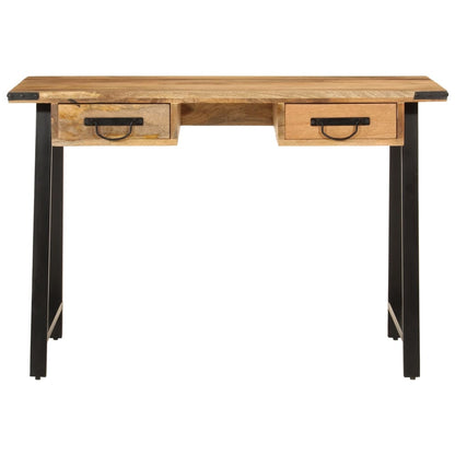 Desk with Drawers 105x55x70 cm Solid Wood Mango and Iron