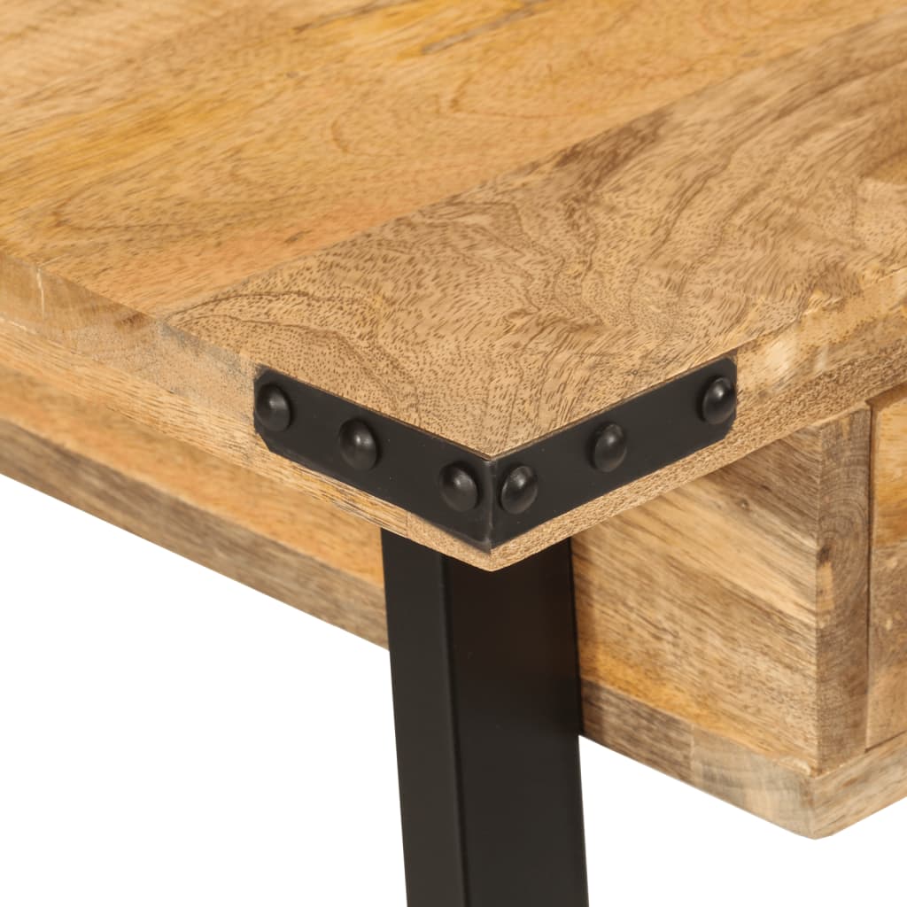 Desk with Drawers 105x55x70 cm Solid Wood Mango and Iron