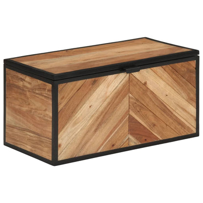 Storage Box 60x30x30 cm Solid Wood Acacia and Iron