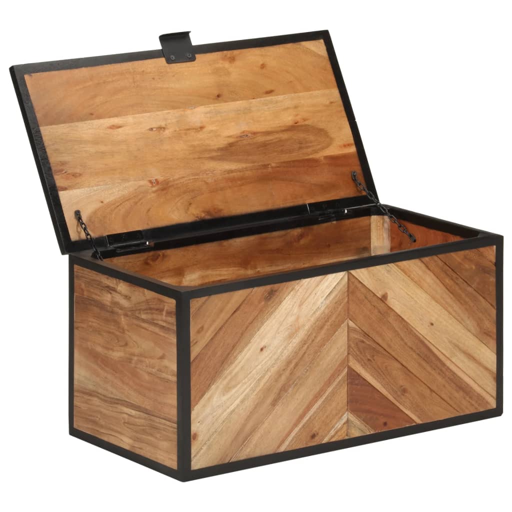 Storage Box 60x30x30 cm Solid Wood Acacia and Iron