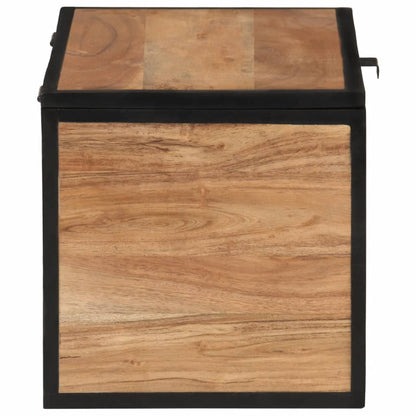 Storage Box 60x30x30 cm Solid Wood Acacia and Iron