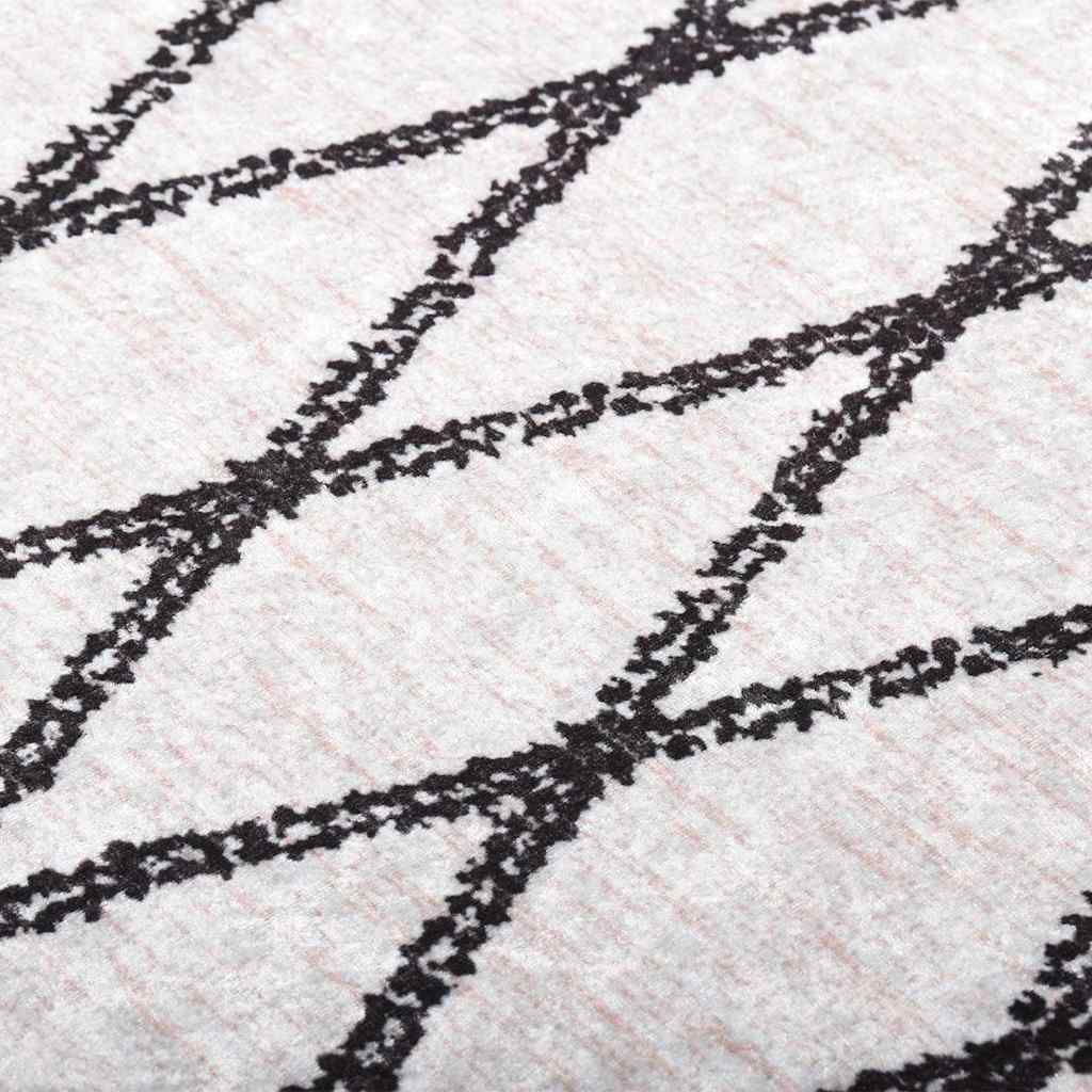 Rug Washable Black and White 120x170 cm