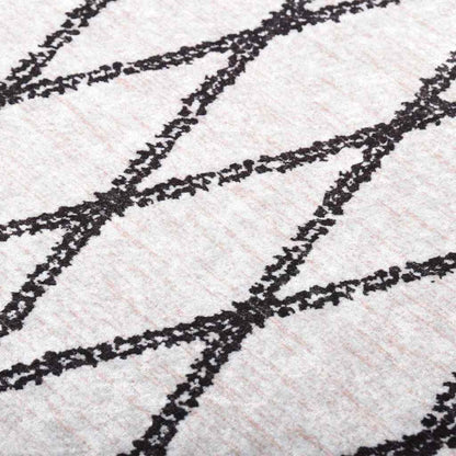 Rug Washable Black and White 120x170 cm