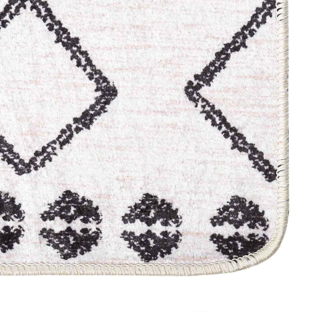 Rug Washable Black and White 120x170 cm