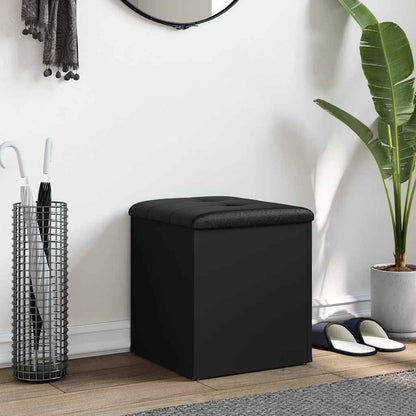 Storage Bench Black 42x42x45 cm Engineered Wood