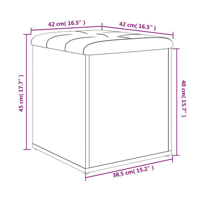 Storage Bench Black 42x42x45 cm Engineered Wood