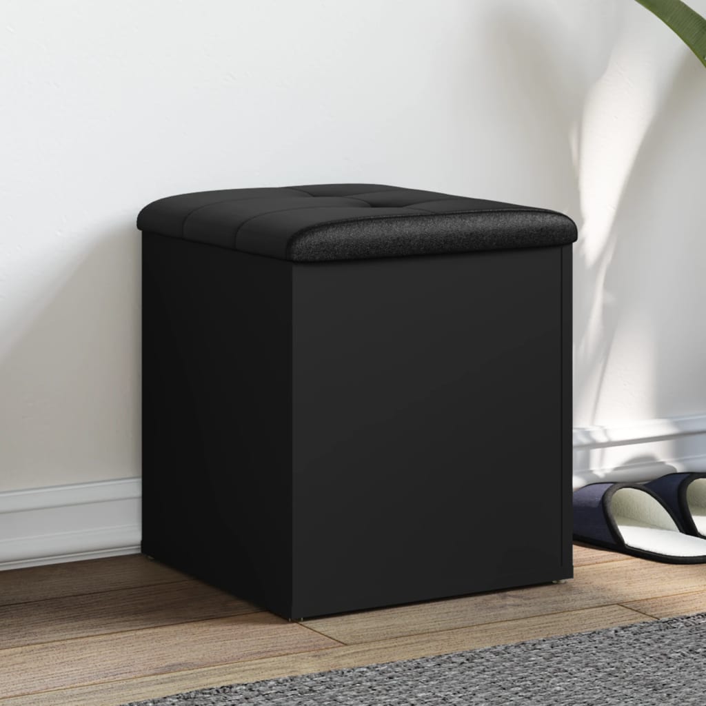 Storage Bench Black 42x42x45 cm Engineered Wood