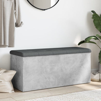 Storage Bench Concrete Grey 102x42x45 cm Engineered Wood