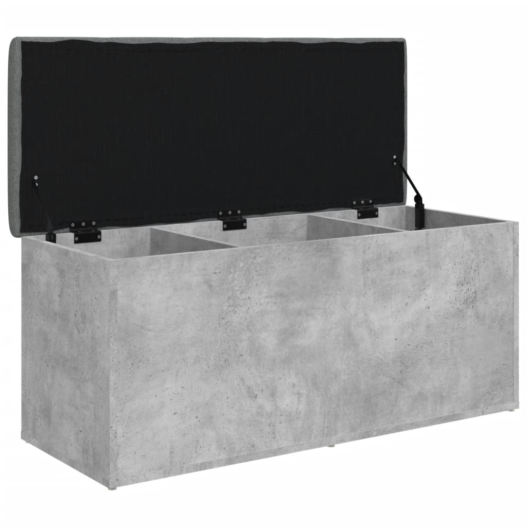 Storage Bench Concrete Grey 102x42x45 cm Engineered Wood