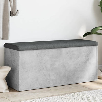 Storage Bench Concrete Grey 102x42x45 cm Engineered Wood