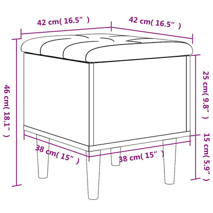 Storage Bench Concrete Grey 42x42x46 cm Engineered Wood