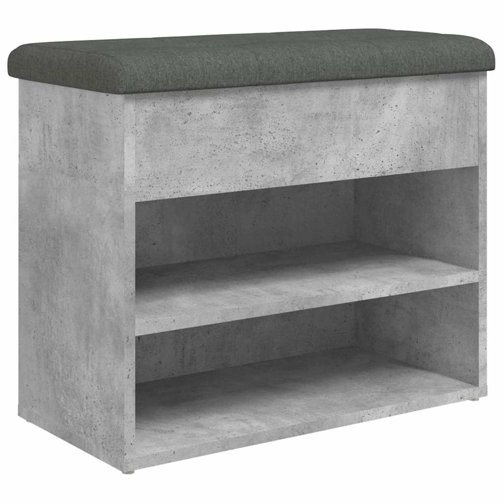 Shoe Bench Concrete Grey 62x32x50 cm Engineered Wood