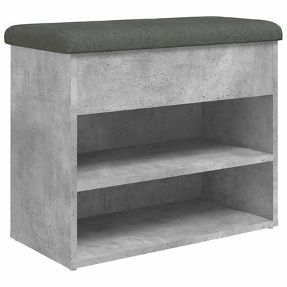 Shoe Bench Concrete Grey 62x32x50 cm Engineered Wood