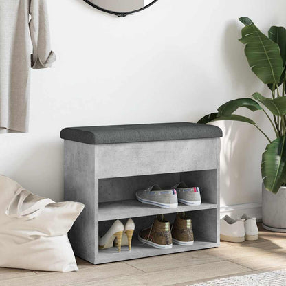 Shoe Bench Concrete Grey 62x32x50 cm Engineered Wood