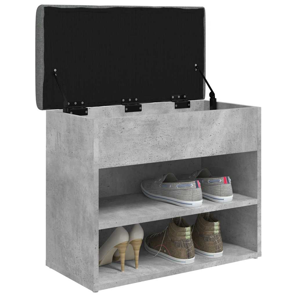 Shoe Bench Concrete Grey 62x32x50 cm Engineered Wood