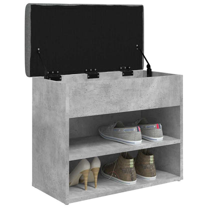 Shoe Bench Concrete Grey 62x32x50 cm Engineered Wood