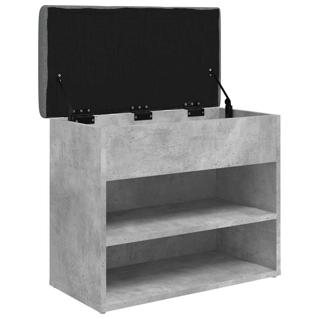 Shoe Bench Concrete Grey 62x32x50 cm Engineered Wood
