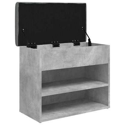 Shoe Bench Concrete Grey 62x32x50 cm Engineered Wood