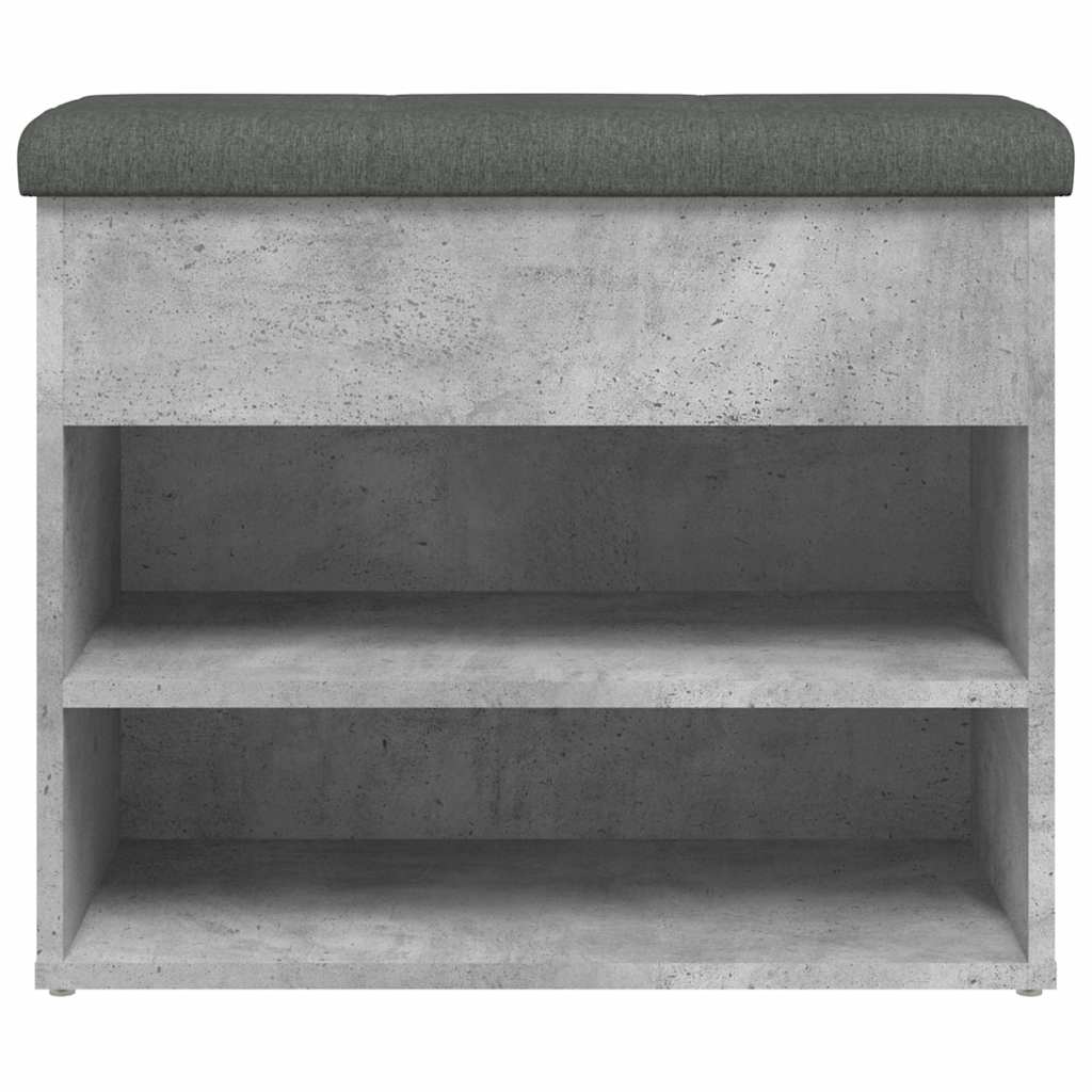 Shoe Bench Concrete Grey 62x32x50 cm Engineered Wood