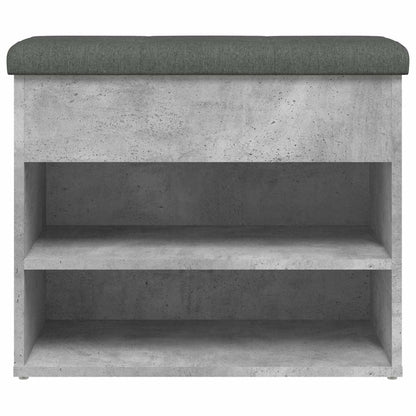 Shoe Bench Concrete Grey 62x32x50 cm Engineered Wood