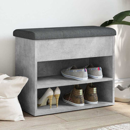 Shoe Bench Concrete Grey 62x32x50 cm Engineered Wood